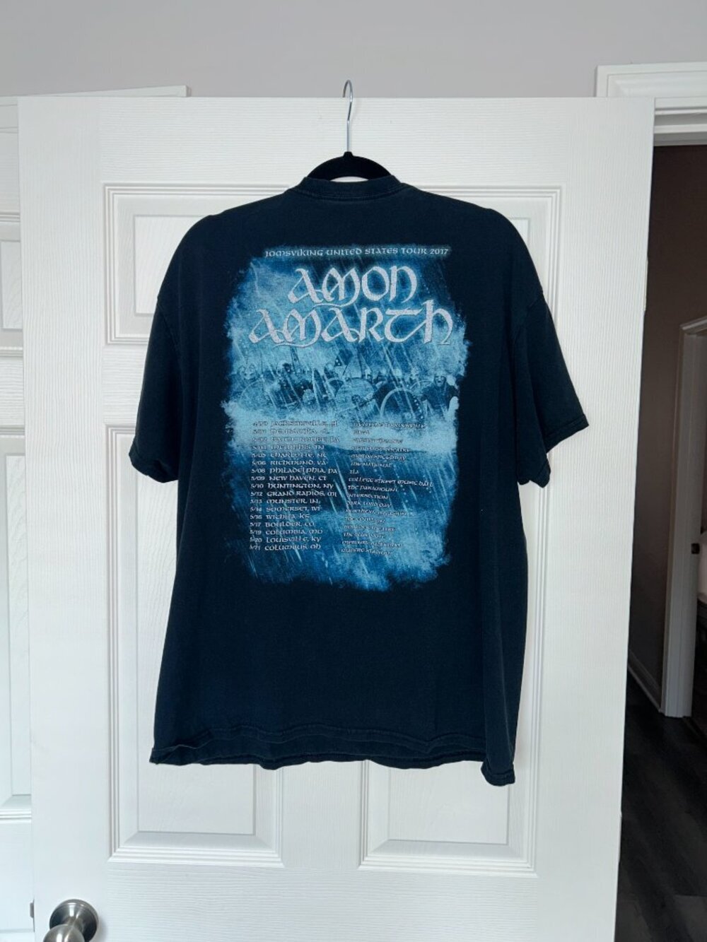 Amon Amarth Jomsviking USA Tour 2017 T-Shirt Men’s XL Black Viking Metal - Picture 3 of 4